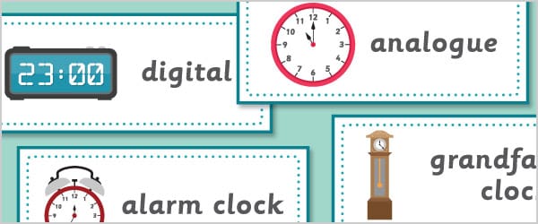 Time Vocabulary Labels