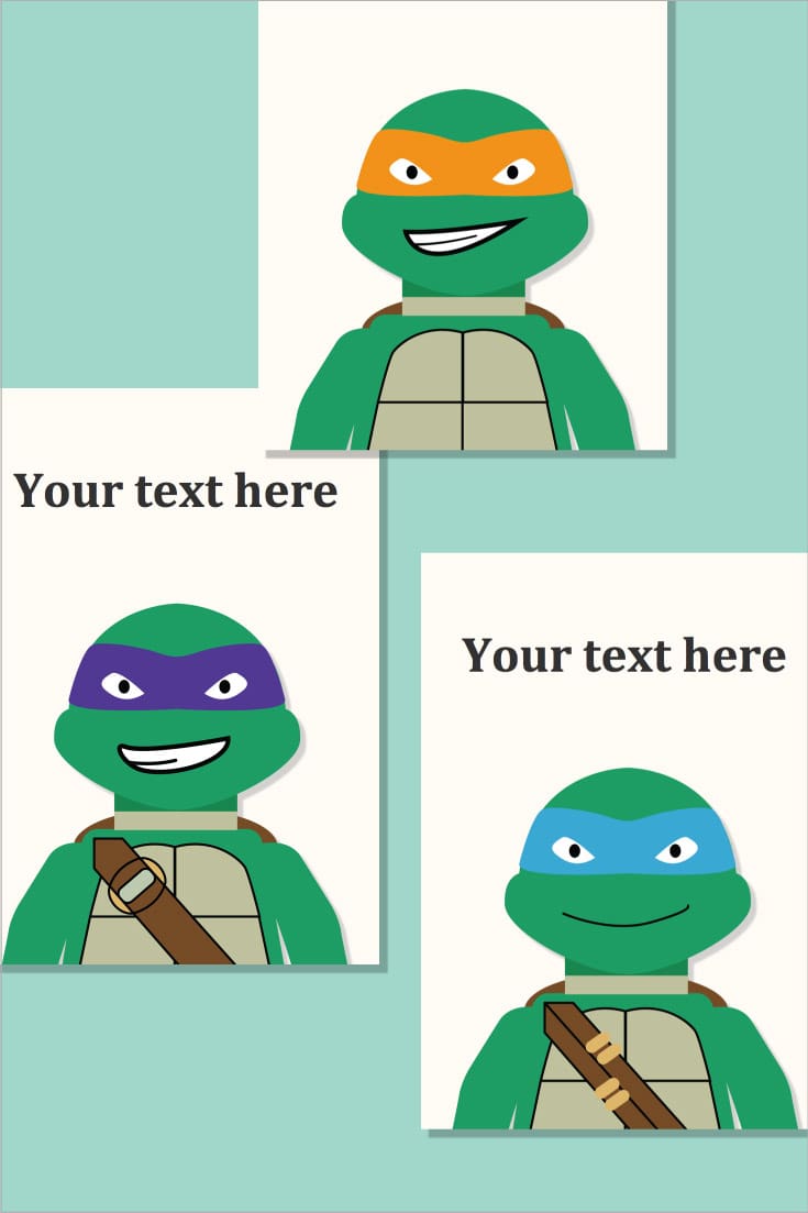 Editable Turtles Prints
