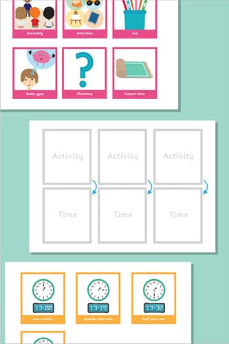 Visual Timetable Display with Clocks