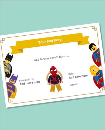 Editable Superhero Certificate