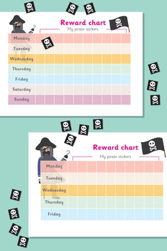 Pirate Reward Chart - Printable Early Years Resources (EYFS & KS1) for ...