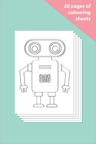 Robot Colouring In Sheets - Mindfulness Resource