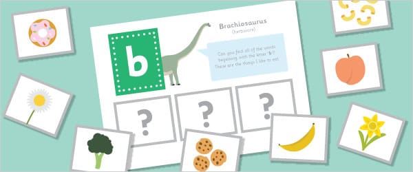 Dinosaur Initial Sounds Phonics Game