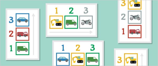 Vehicles Colour Sequencing Game