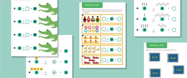 Starting To Add KS1 worksheetsKS1 Maths Worksheets