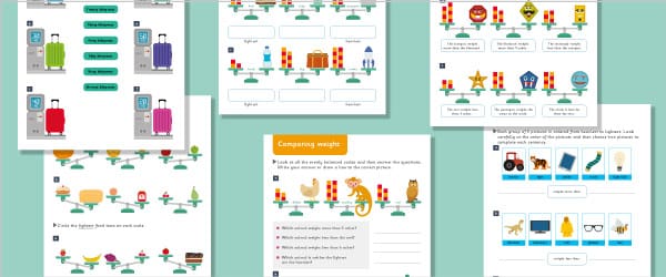 Comparing / Measuring Weight - KS1 Maths Worksheets