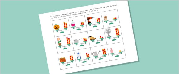 Heaviest To Lightest Weighing Scales Sorting Activity