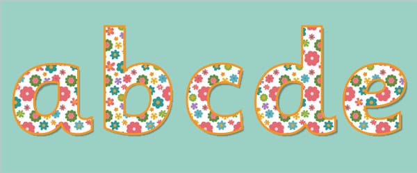 Flower Pattern Display Letters & Numbers