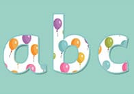 Printable Party Balloon Display Letters & Numbers