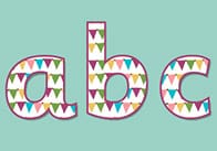 Party Bunting Display Letters & Numbers