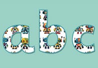 Printable Robot Display Letters & Numbers