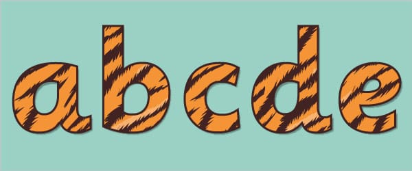 Tiger Stripe Letters & Numbers