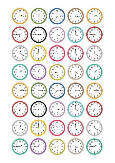 Printable Clock Repeating Pattern