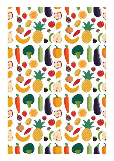 Fruit & Vegetables A4 Repeating Pattern