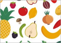 Fruit & Vegetables A4 Repeating Pattern