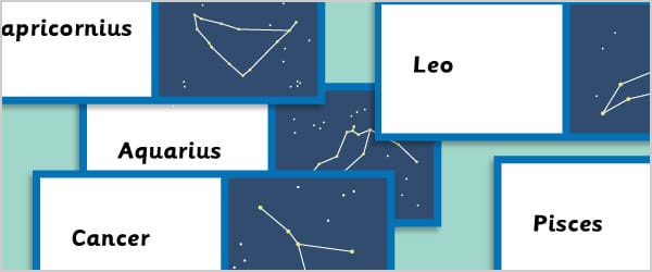 Zodiac Constellation Labels