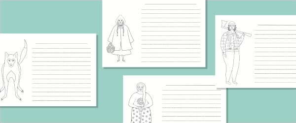 Little Red Riding Hood Writing & Colouring Worksheets