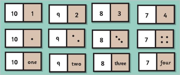 Number Bonds To 10 Loop Cards / Dominoes