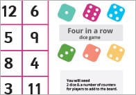 Dice Addition Game – 4 In A Row