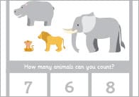 Exotic Animals Count And Peg Activity (1-10)