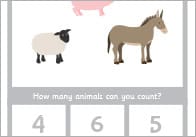 Farm Animals Count And Peg Activity (Numbers 1-10)