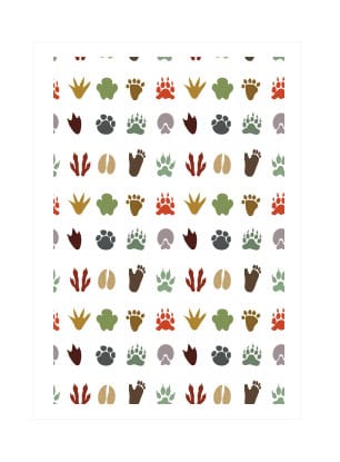 Zoo Animal Footprint Repeating Pattern