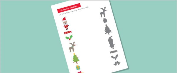 Christmas Shadow Matching Activity