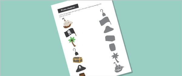 Pirate Shadow Matching Activity