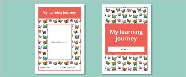 Butterfly Themed Learning Journey Cover (Editable)