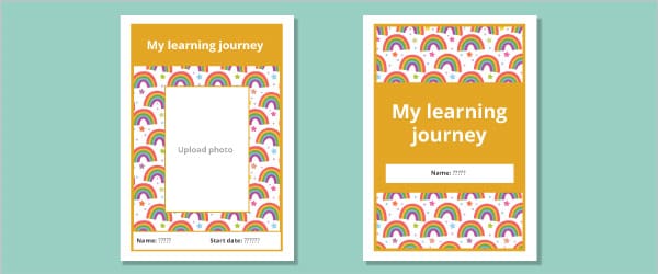 Rainbow Themed Learning Journey Cover (Editable)