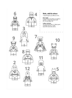 Superhero Role, Add & Colour Maths Game