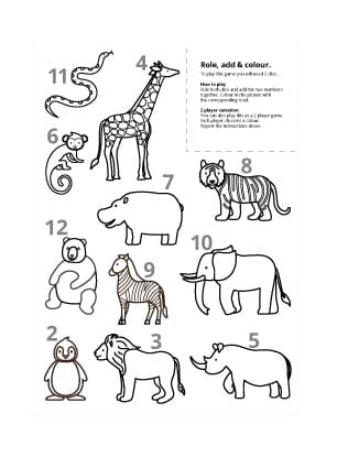 Zoo Animal Role, Add & Colour Maths Game